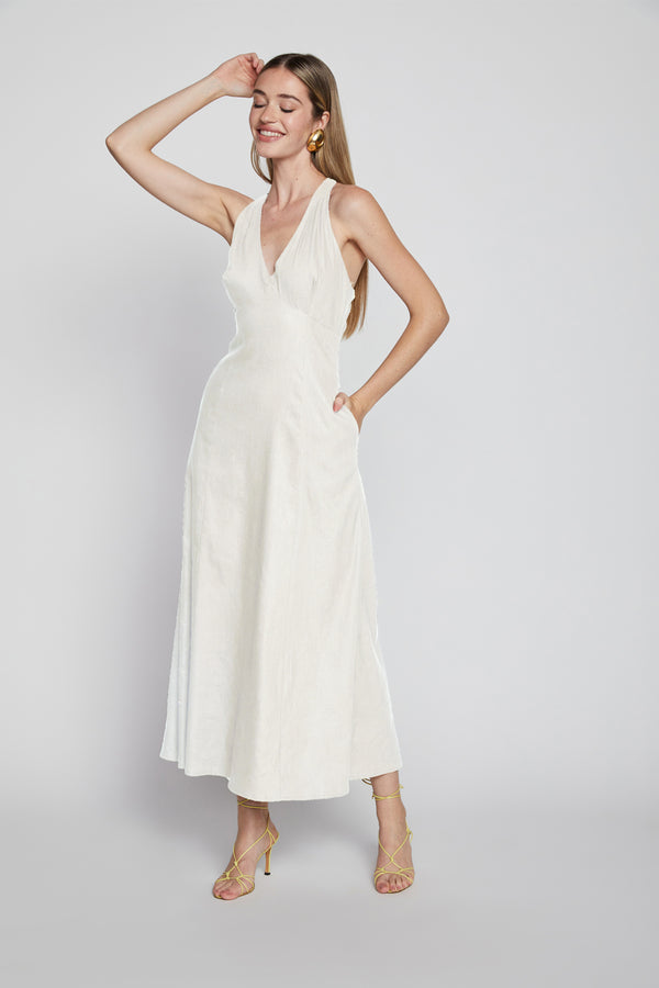 Bailey 44 Lilleth Linen Dress in Creme