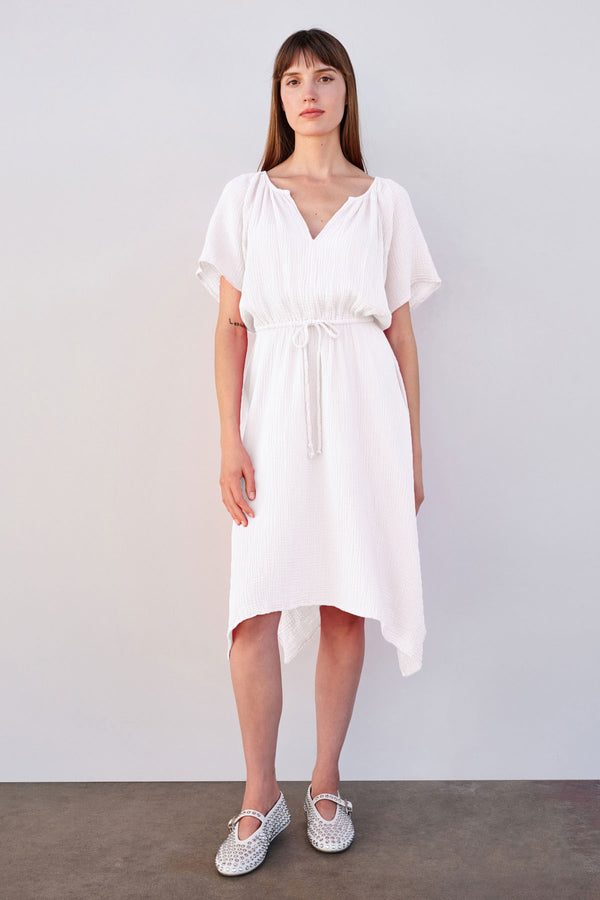 Sundry Handkerchief Hem Maxi in White