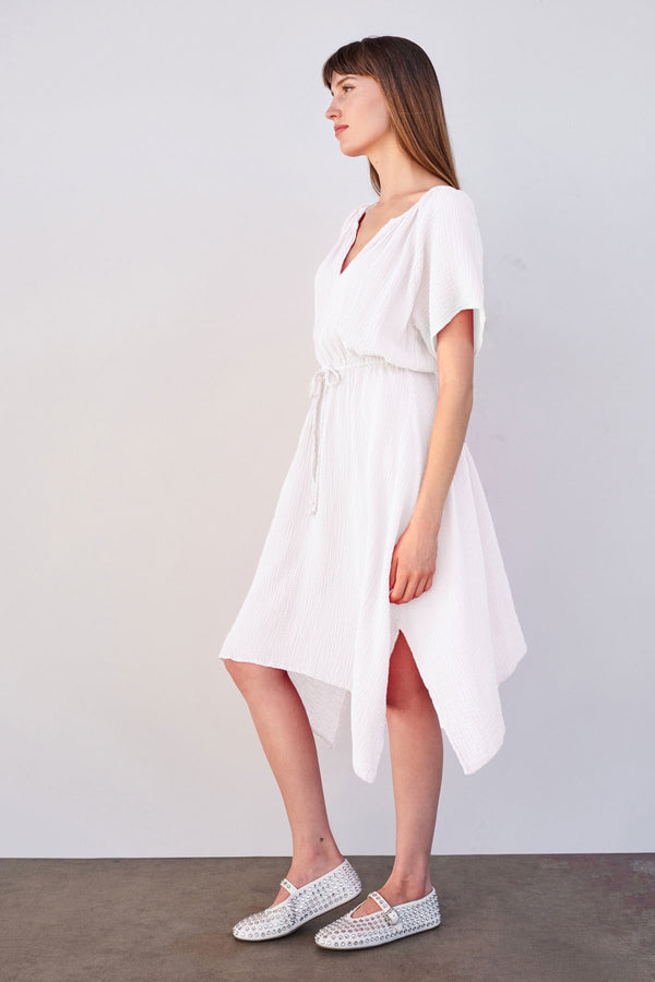 Sundry Handkerchief Hem Maxi in White