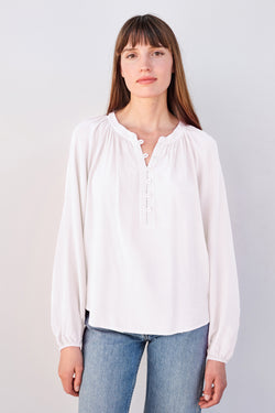 Sundry Long Sleeve Flowy Blouse in White