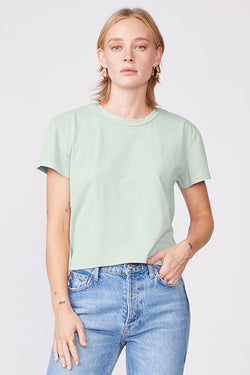 Cloud Jersey Short Sleeve Crew in Cactus-front