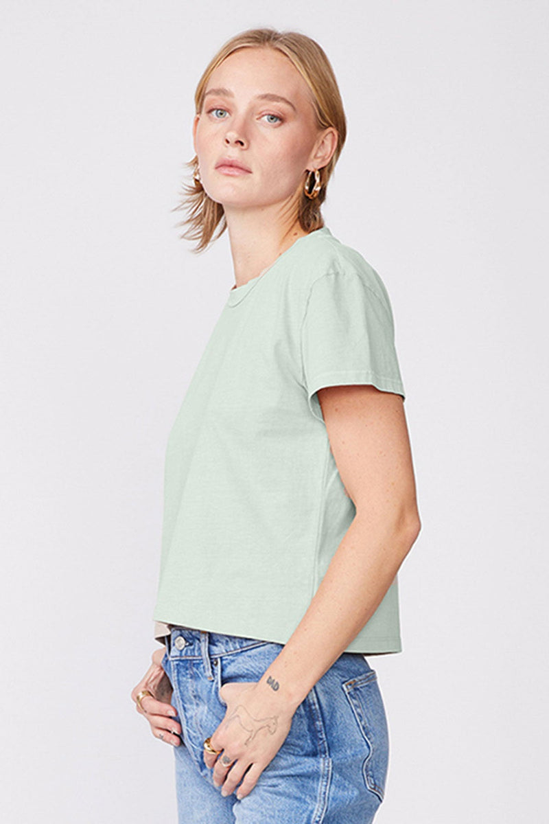 Cloud Jersey Short Sleeve Crew in Cactus-side