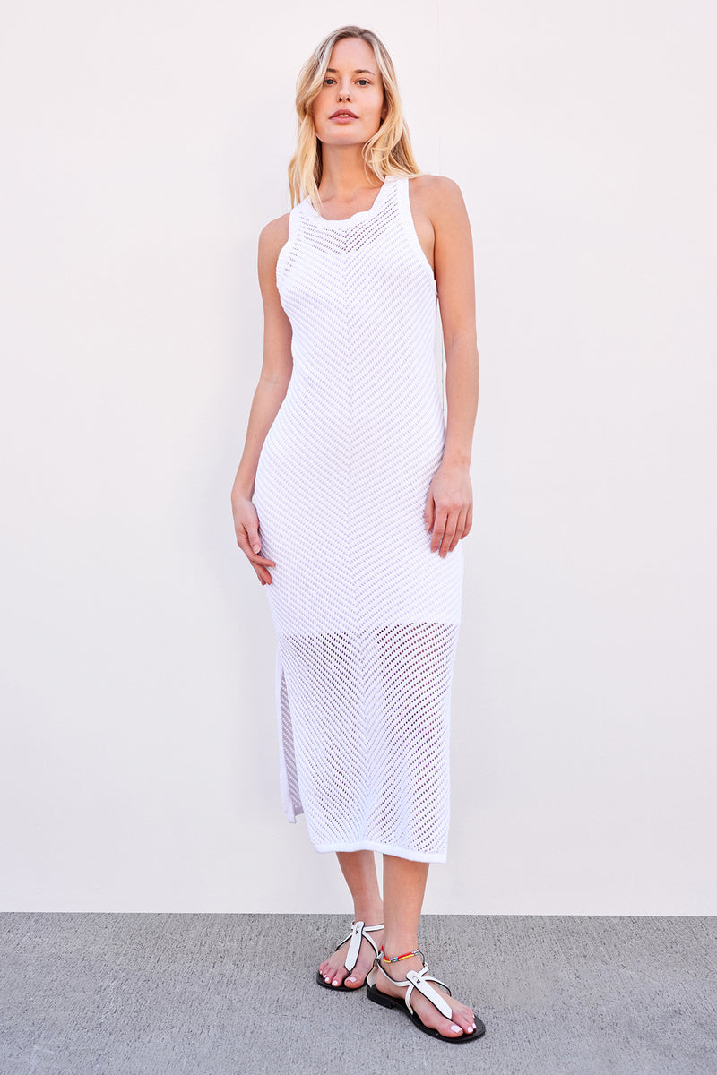 Sundry Racer Back Dress in Optic White