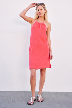 Sundry Lounge Halter Dress in Raspberry