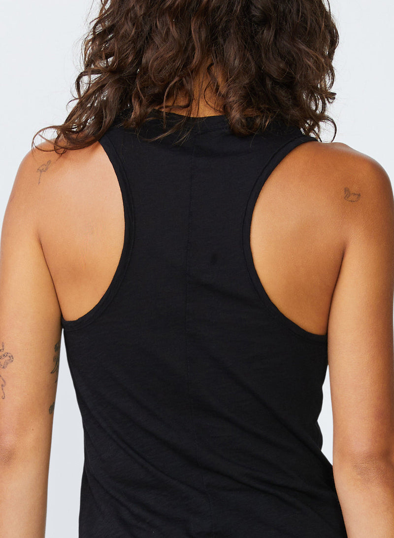 Stateside Supima Slub Jersey Racerback Tank Top in Black