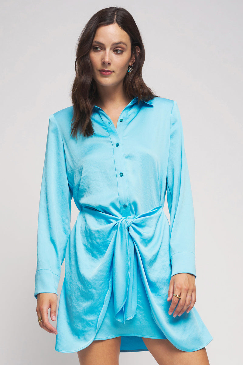 Bailey 44 Shahina Sarong Dress in Aqua - front