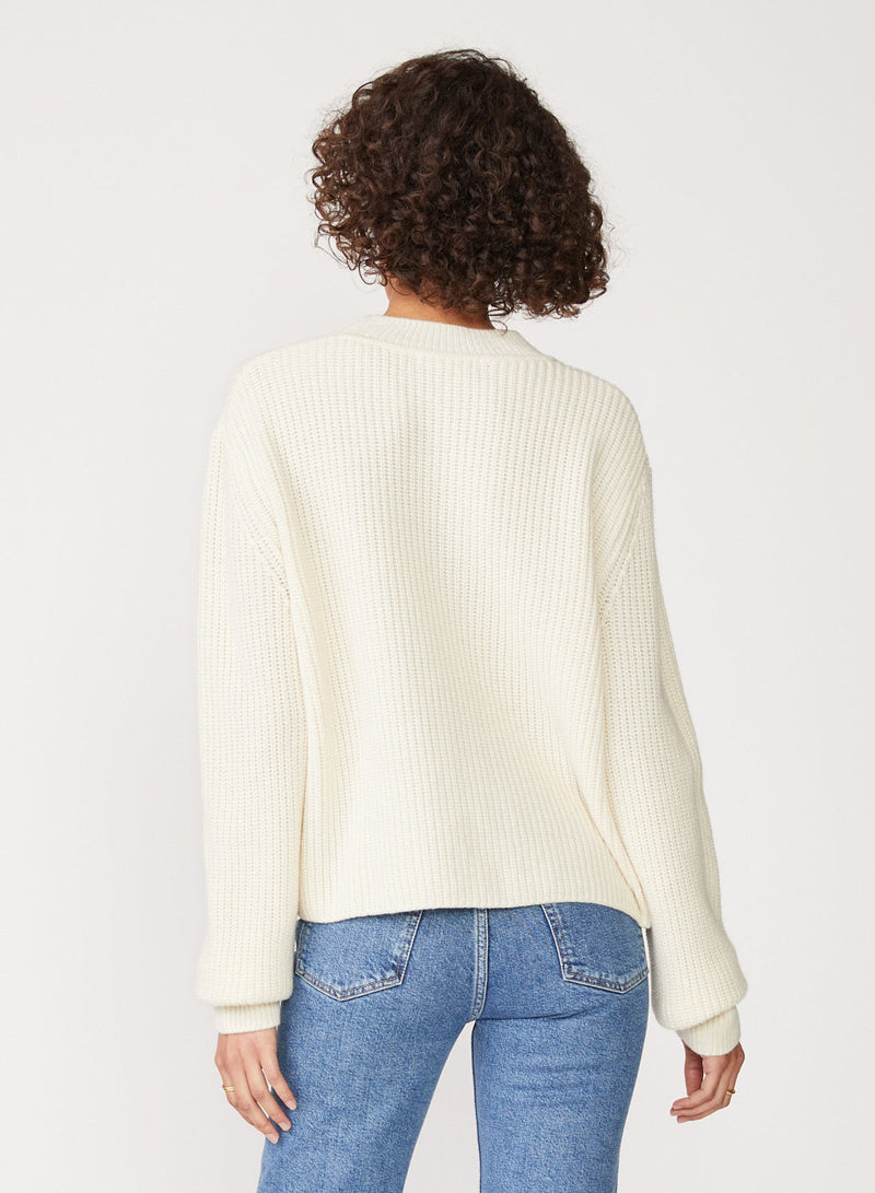 cream ribbed cashmere sweater