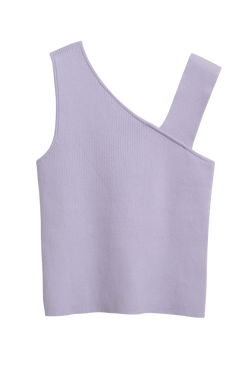 DSTLD Asymmetrical Rib Tank in Lilac - Front