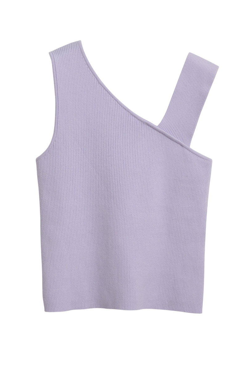 DSTLD Asymmetrical Rib Tank in Lilac - Front